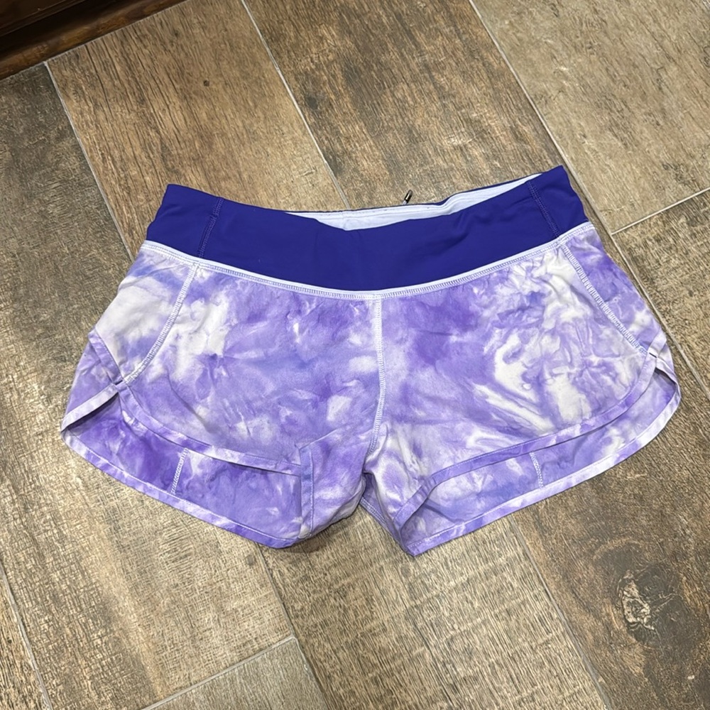 Purple tie-dye Lululemon shorts size 6